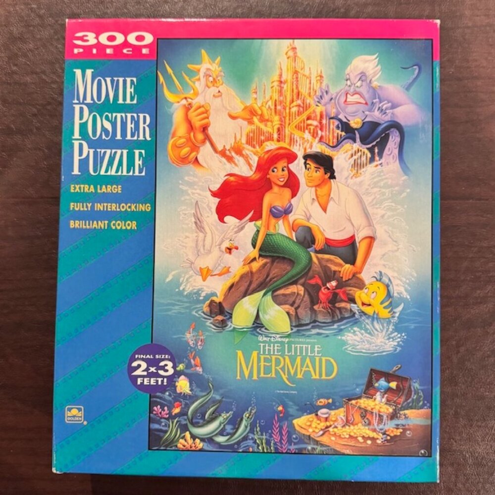 Disney Little Mermaid Vintage 300 piece Movie PosterPuzzle 2x3 Feet -SEALED BOX